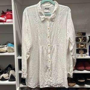 FLAX linen button down
